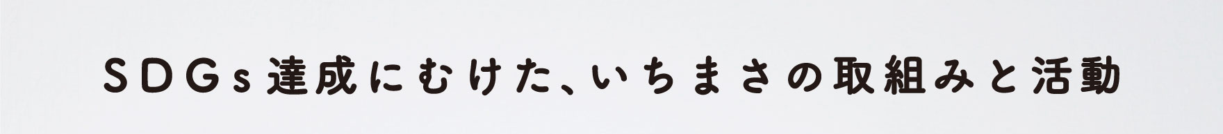 SDGs達成に向けたいちまさの取り組みと活動